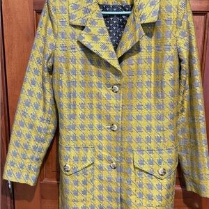 CAbi Yellow and Gray Patterned Blazer